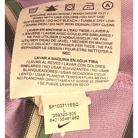 Nike Mens Shirt Tiger Woods Collection Golf Polo Dri-Fit Pink Striped Large - Picture 6 of 7